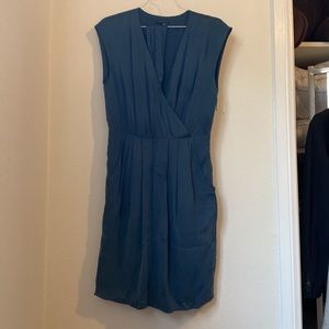 Theory silk sleeveless mock wrap dress- size 4